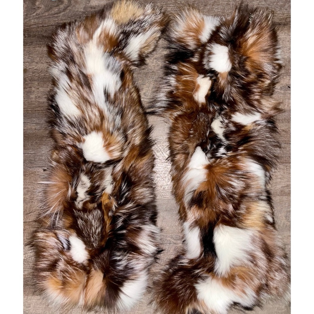 Real Fox Fur Multicolored Thigh High Boots - Size 8 - 72 cm shaft